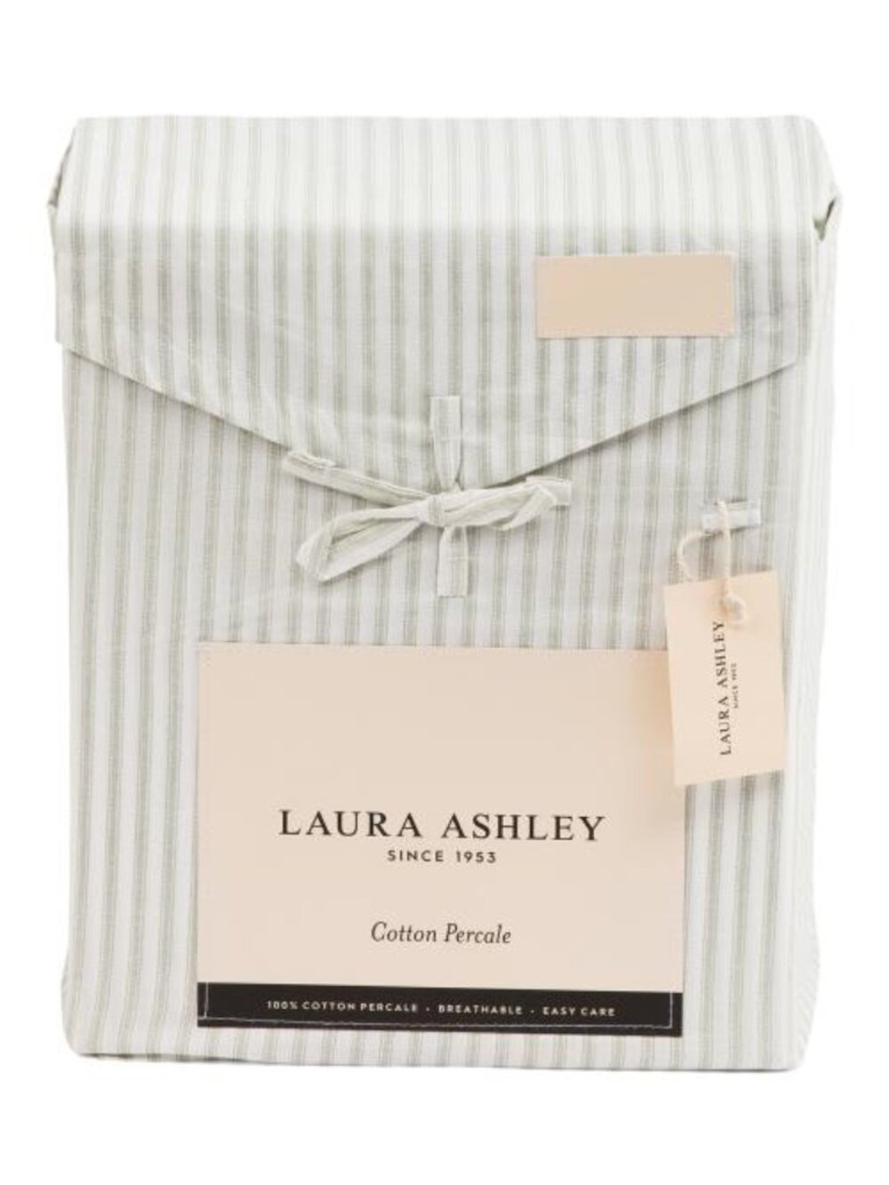 LAURA ASHLEY Cotton Percale Ticking Stripe Sheet Set